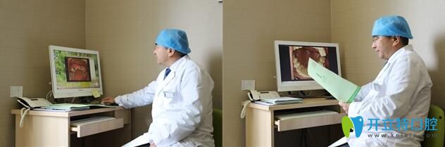 張醫(yī)生正在工作，為顧客分析病例