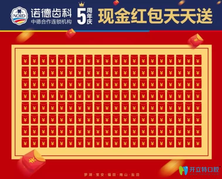 深圳諾德齒科送現(xiàn)金紅包