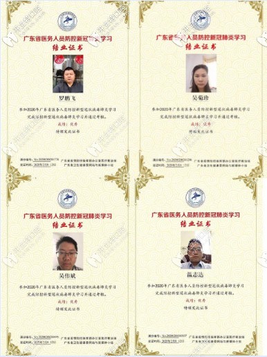 廣東新冠病毒防控培訓(xùn)結(jié)業(yè)證書