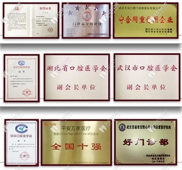 武漢愛尚大眾口腔榮譽(yù)